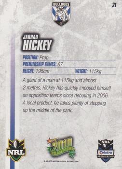 2010 NRL Champions #021 Jarrad Hickey Back